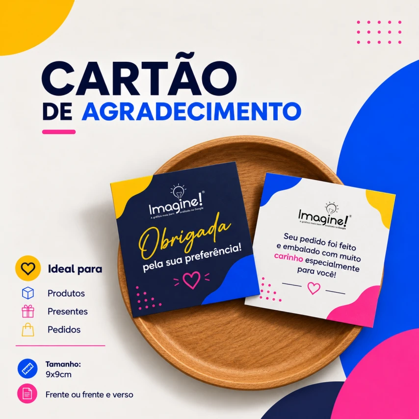 3141 - CARTÕES DE AGRADECIMENTO - 9x9cm